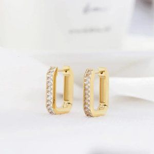 Gold Plated Inlay Zircon Earrings